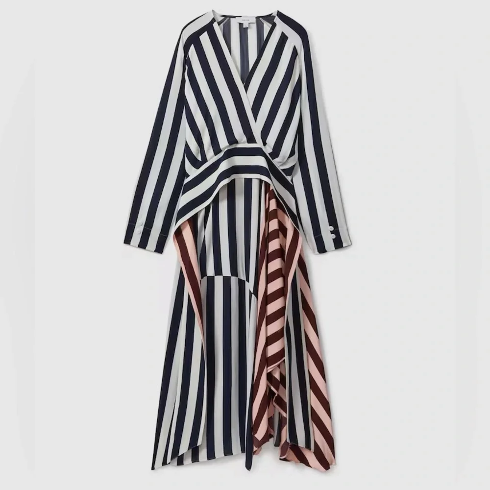 REISS Nola Colourblock Stripe Asymmetric Midi Dress – Excellent Condition - Picture 4 of 14